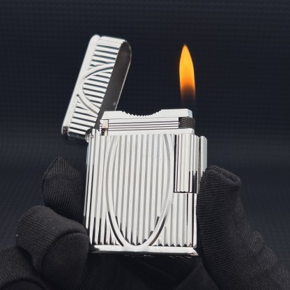 ST Dupont L1 Small Size Silver S.T. Dupont × S.T. Soubrenie Collaboration Lighter With Gift Box