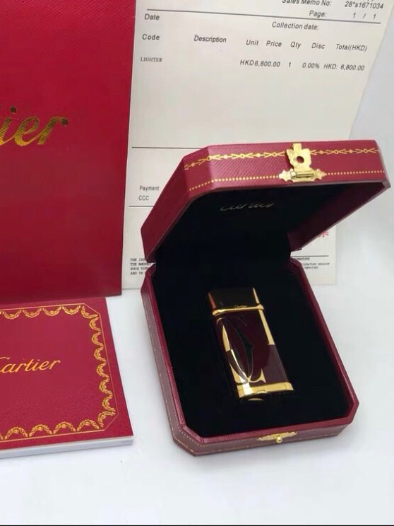 Cartier Lighter Burgundy & Gold Double-C Edition