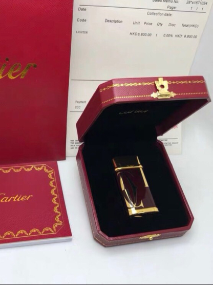 Cartier Lighter Burgundy & Gold Double-C Edition