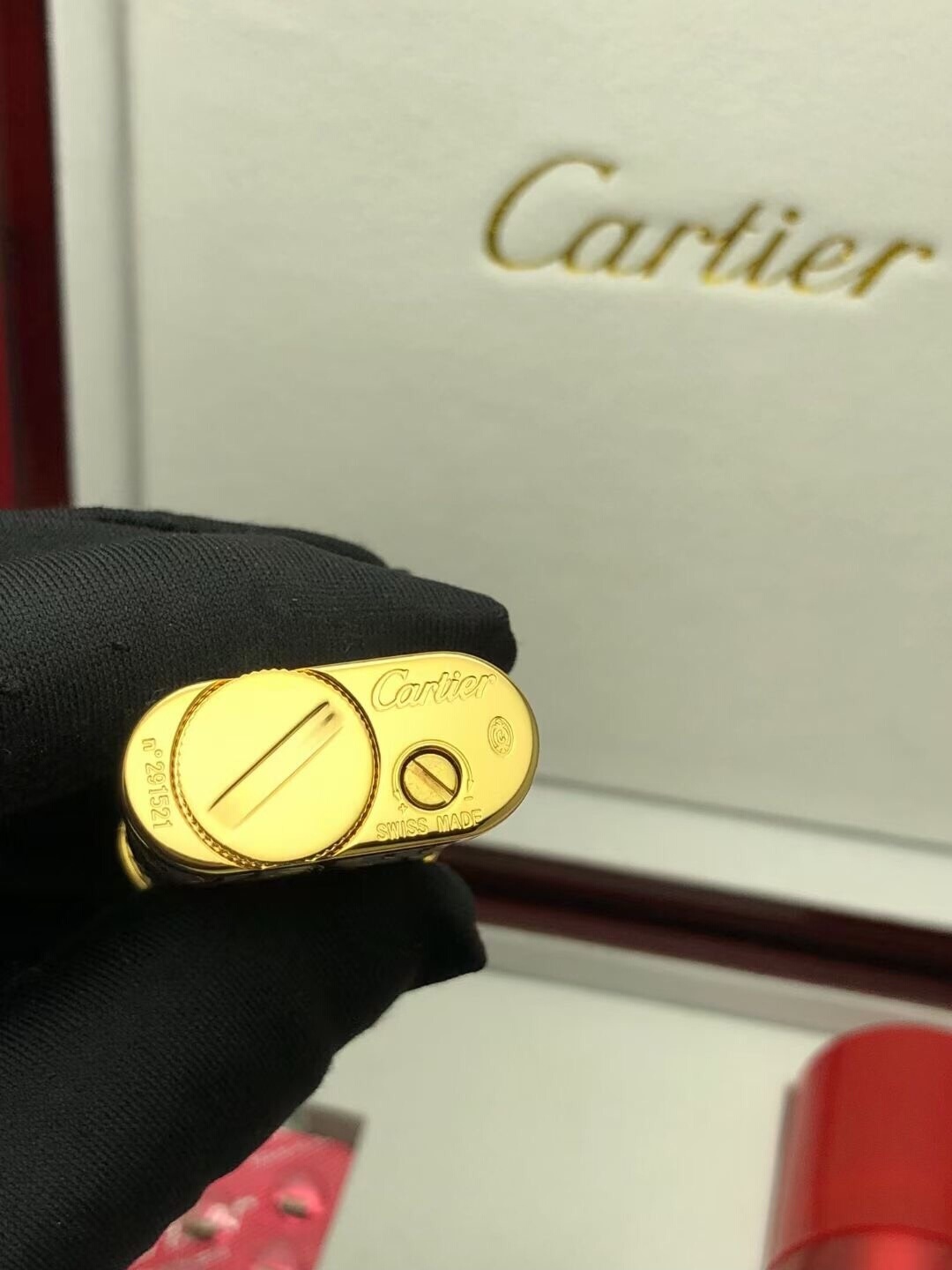 Cartier Lighter White & Gold Baroque Scrollwork Edition
