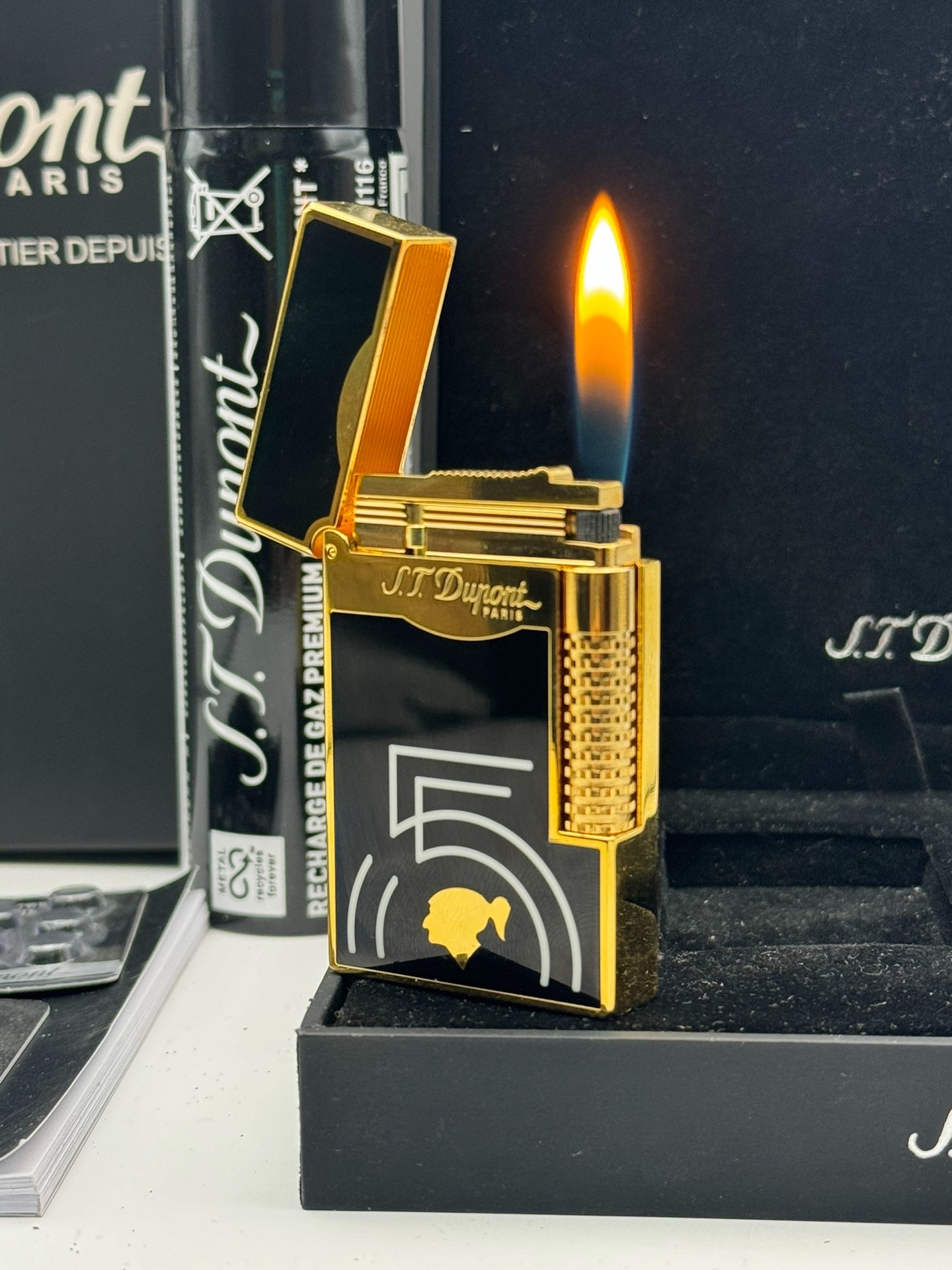 ST Dupont Ligne 2 Cohiba 55th Anniversary Black & Gold Lighter
