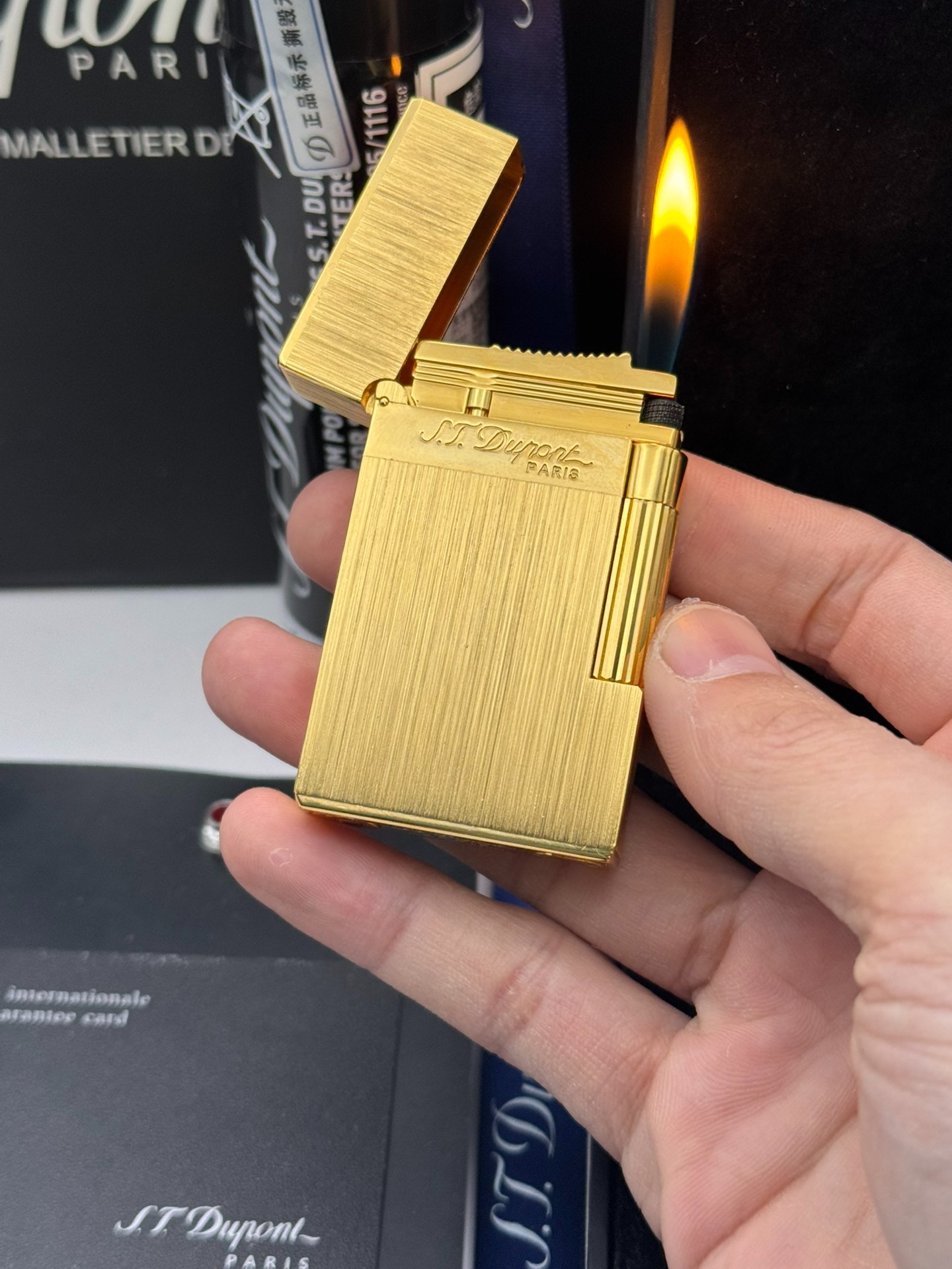 ST Dupont Ligne 2 Brushed Gold Lighter
