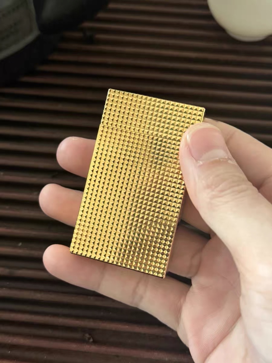 Le Grand Dupont Mixed Diamond Head Butane Gold Lighter | Torch & Soft Dual Flame