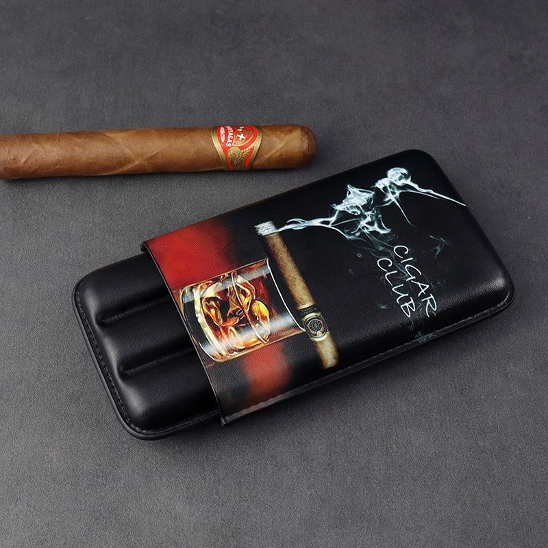 Classic 3 Cigar Case Cuba Edition Vintage Leather Cigar Holder Che Guevara Havana Churchill Travel Portable Cigar Box