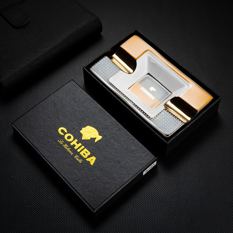 Luxury Ceramic Ashtray Large Wide Bowl Premium Tabletop Ash Tray with Gift Box