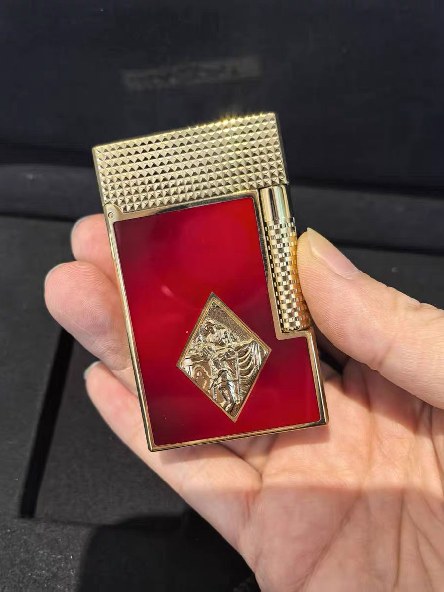 ST Dupont Romeo y Julieta 150th Anniversary Red Lacquer Dual Flame Lighter