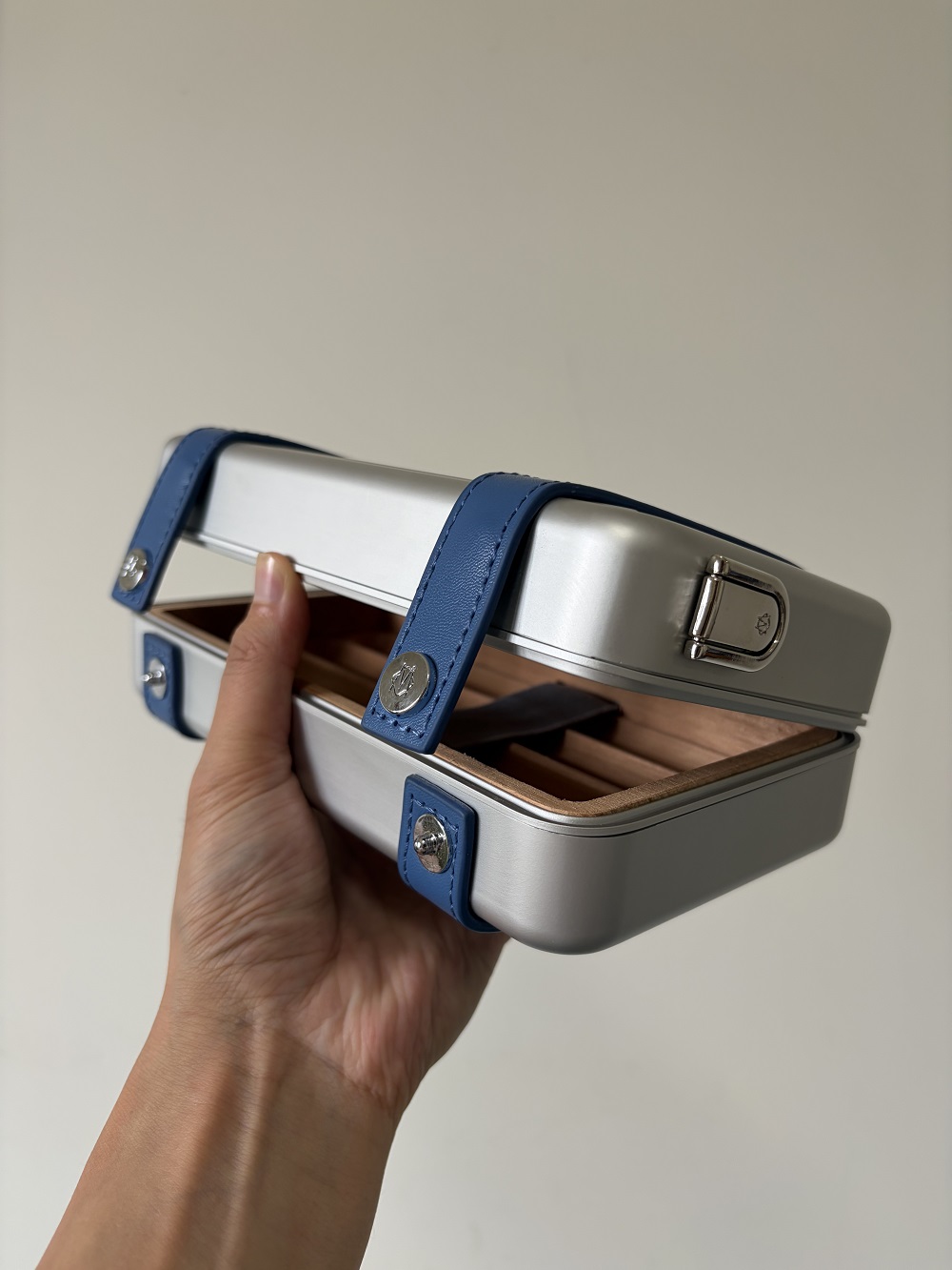 Luxury Cigar Travel Case – No Hygrometer RIMOWA Style Portable Box