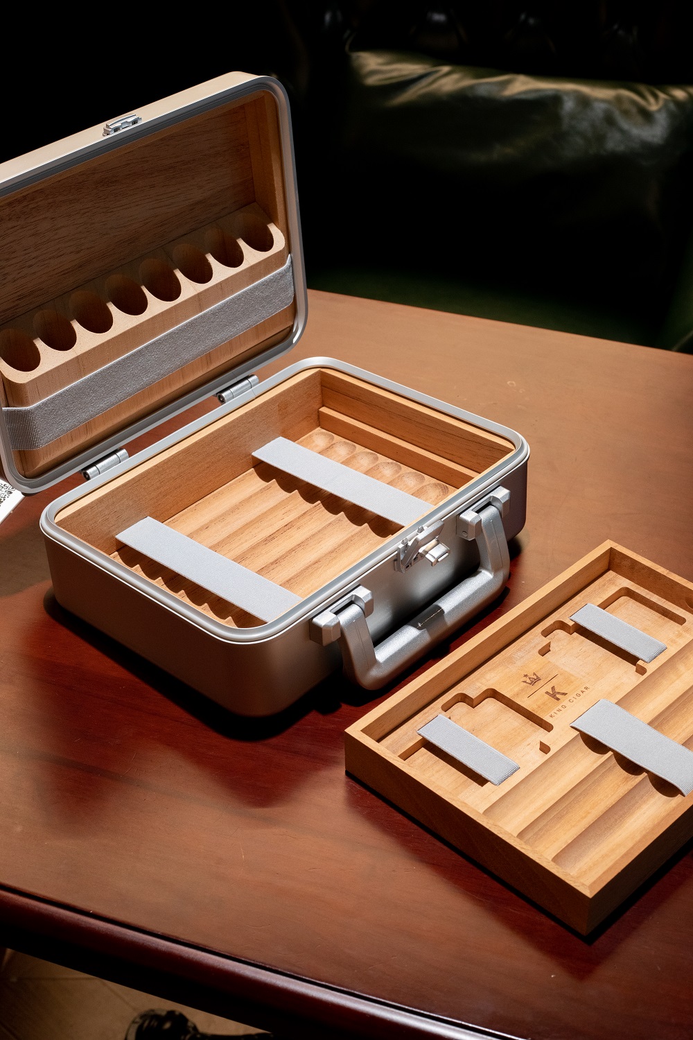Small Aluminum Travel Humidor Case | Luxury Portable Storage Box