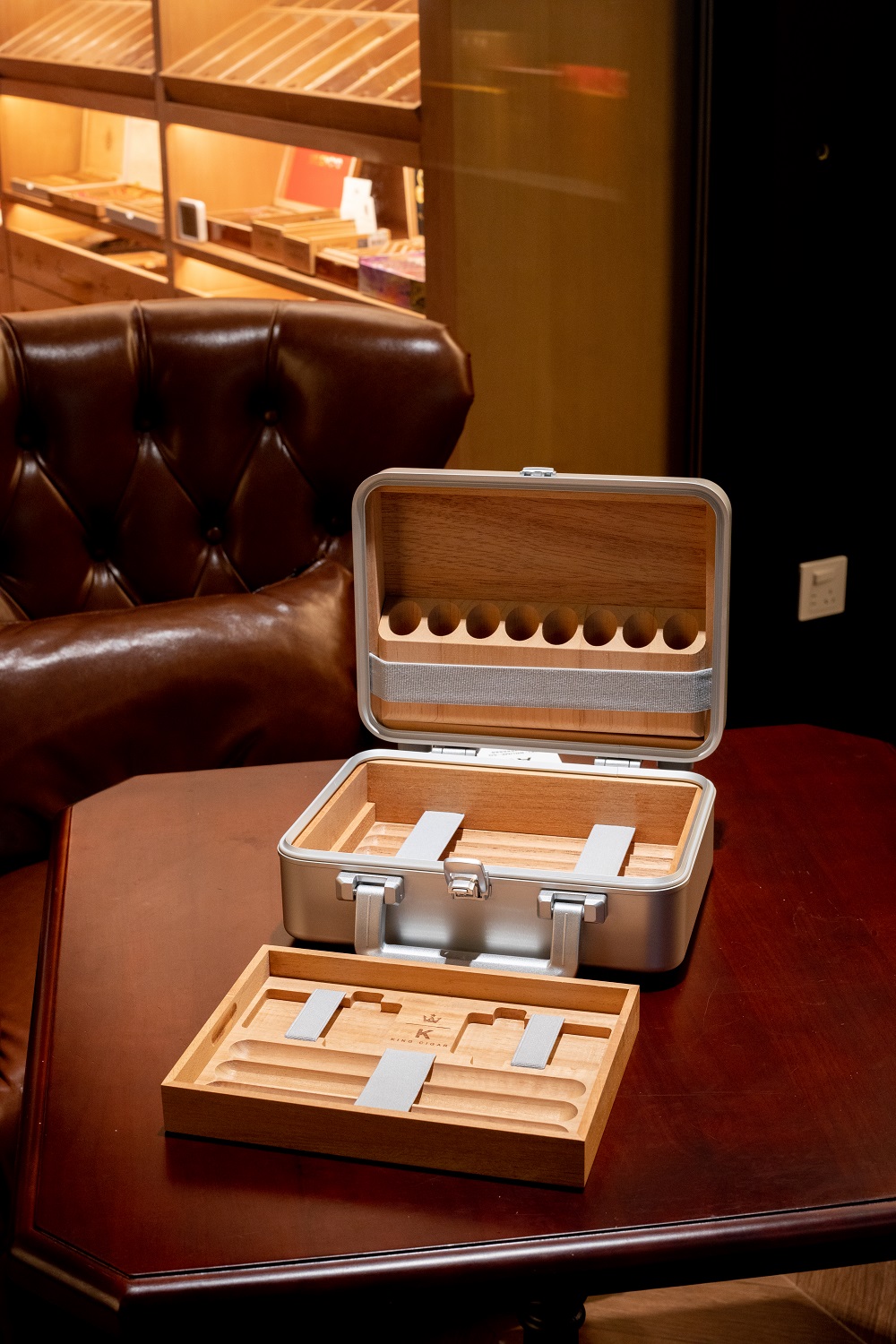 Small Aluminum Travel Humidor Case | Luxury Portable Storage Box