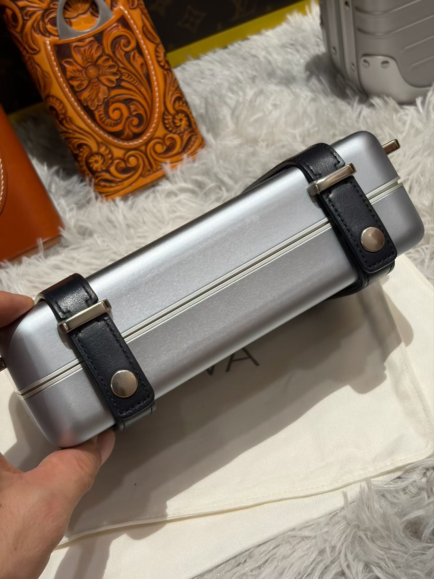 Silver Black Luxury Cigar Travel Case – No Hygrometer RMW Style Portable Box