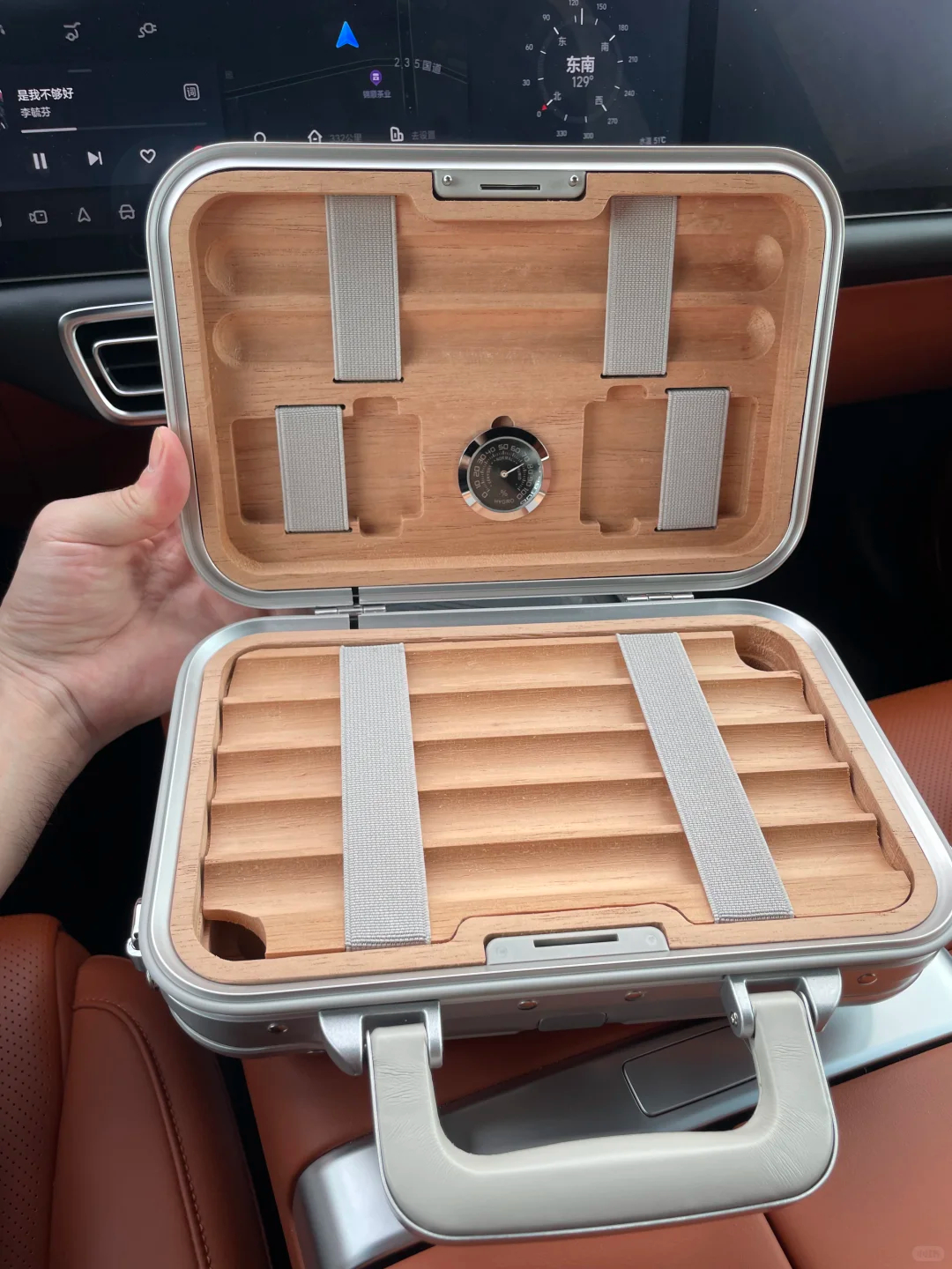 3-Layer RMW Style Aluminum Magnesium Travel Storage Case | Luxury Cedar Wood Humidor Organizer