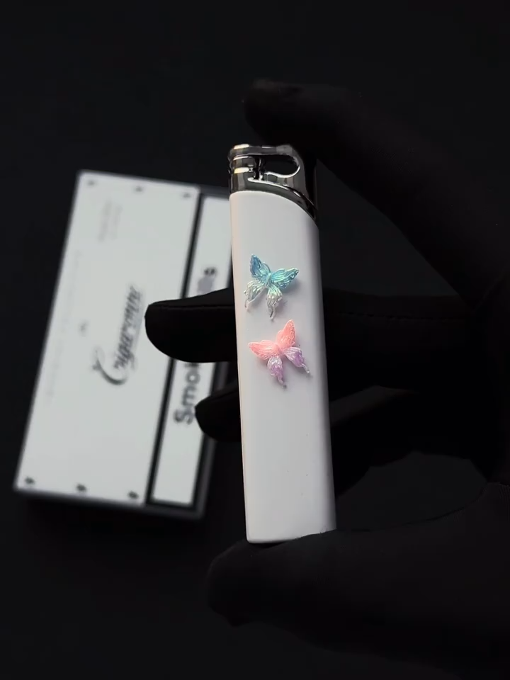 Butterfly Gradient Flame Windproof Torch Lighter | Elegant Gift for Her