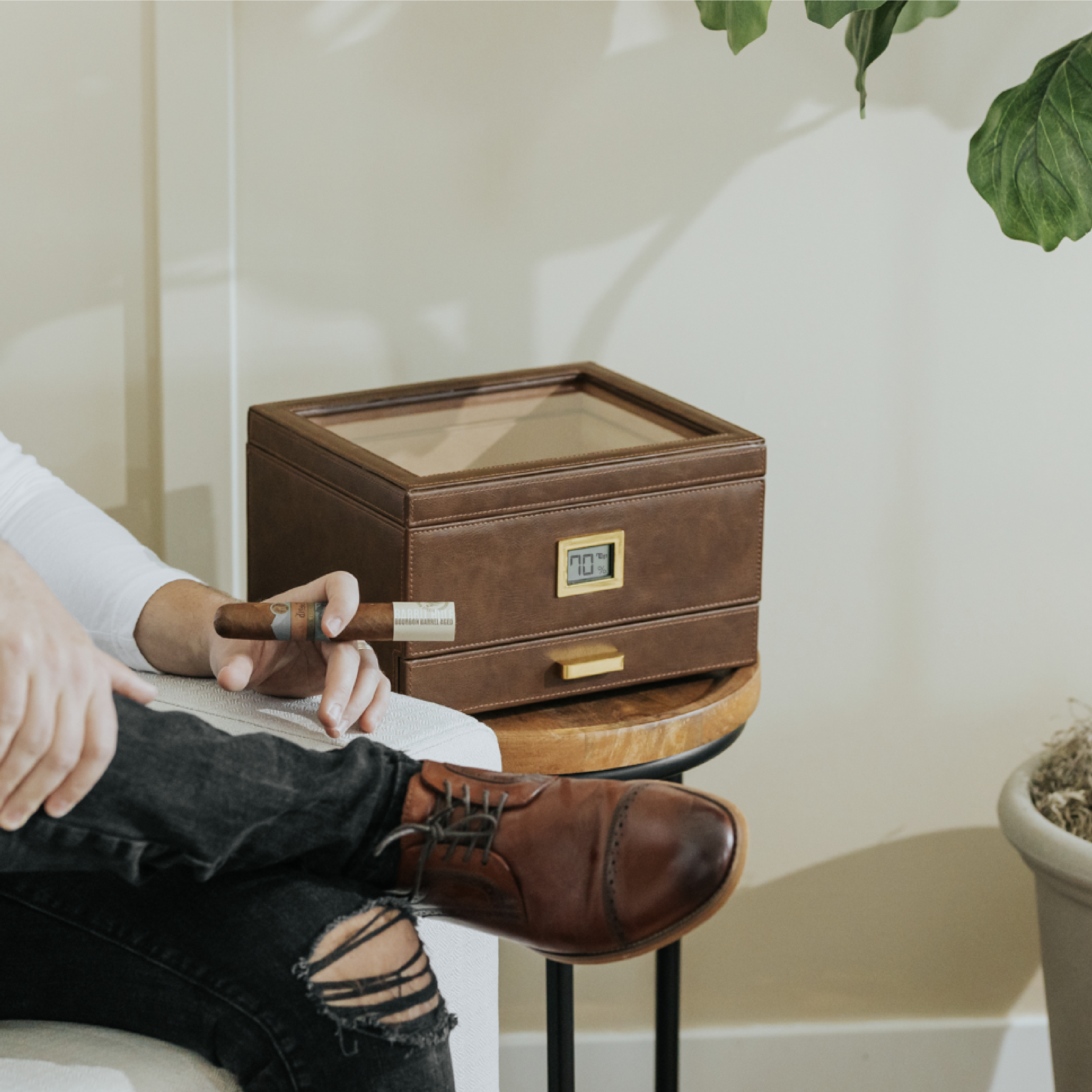Belmont Glass Top Humidor Cigar Box