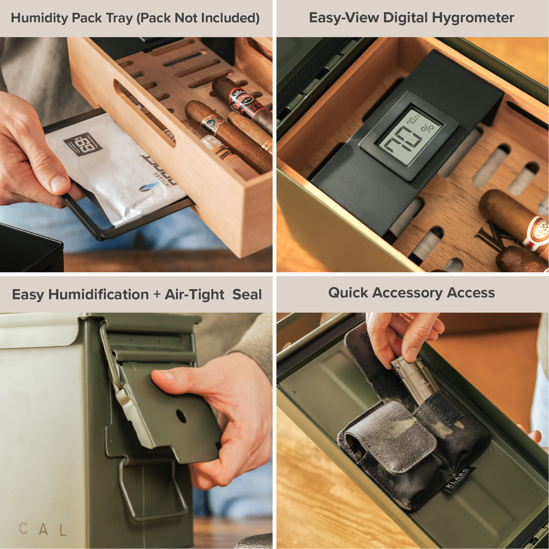 Green 50 Cal Humidor Cigar Box