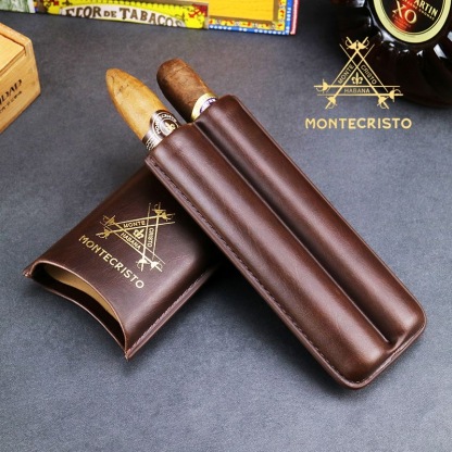 Montecristo Travel Cigar Case 2-Cigar Holder | Luxury Gift Case