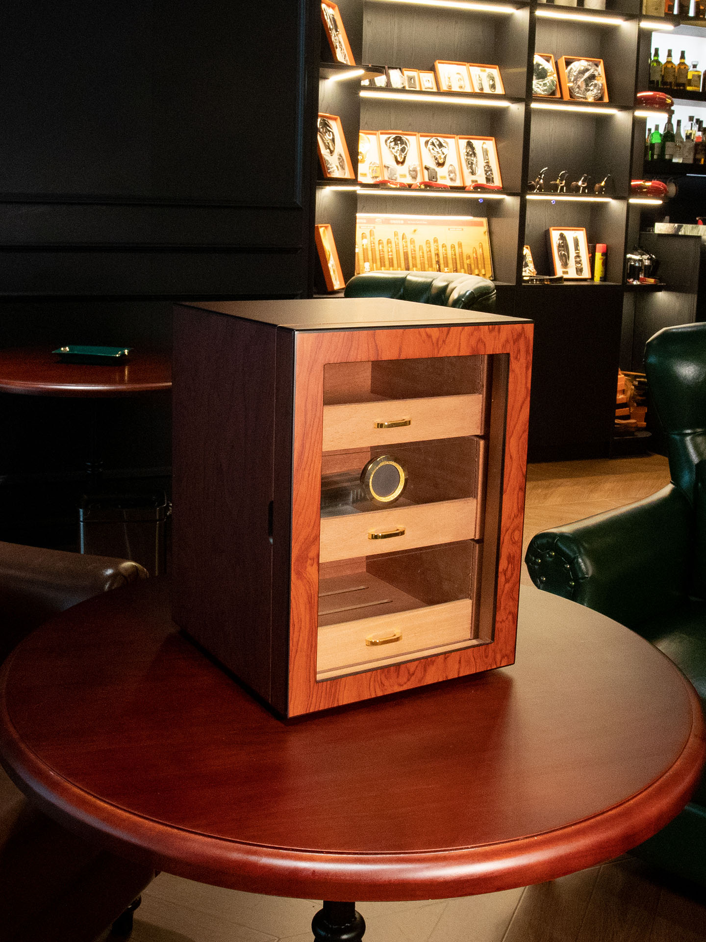 3-Drawer Wooden Humidor Cabinet