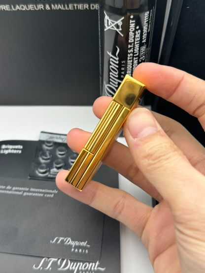 ST Dupont Ligne 2 New Gatsby Bamboo Pattern Butane Lighter | Gold Luxury Collectible