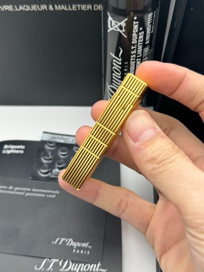 ST Dupont Ligne 2 New Gatsby Bamboo Pattern Butane Lighter | Gold Luxury Collectible