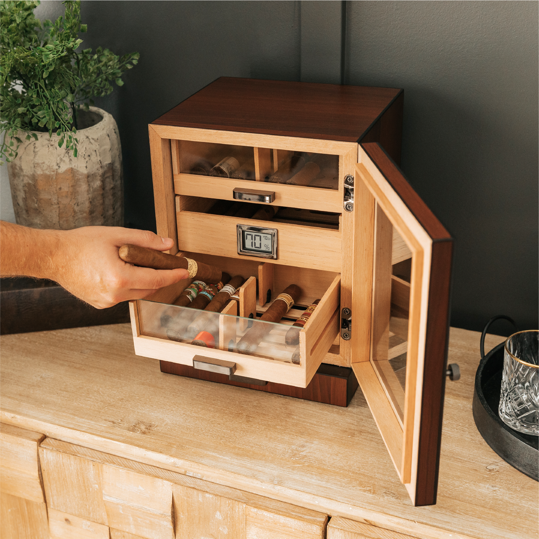 Batlua007 Humidor Cabinet + Smart Valet