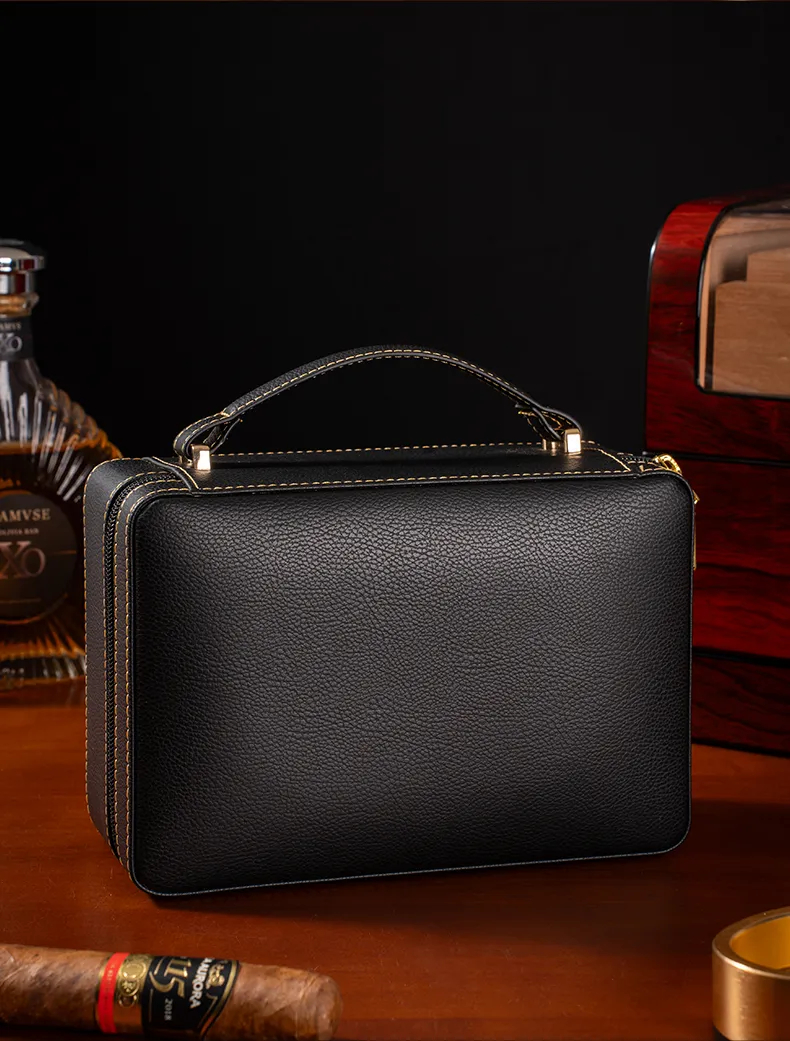 Premium Leather Travel Humidor Case | AK-57 10 Slot Portable Storage Box