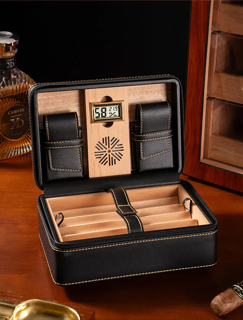 Premium Leather Travel Humidor Case | AK-57 10 Slot Portable Storage Box