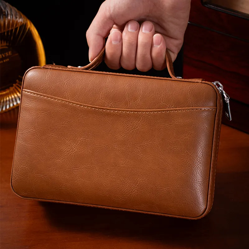 Premium Leather Travel Humidor Case Set | Portable Storage Box | 7 Slot Luxury Collection Case