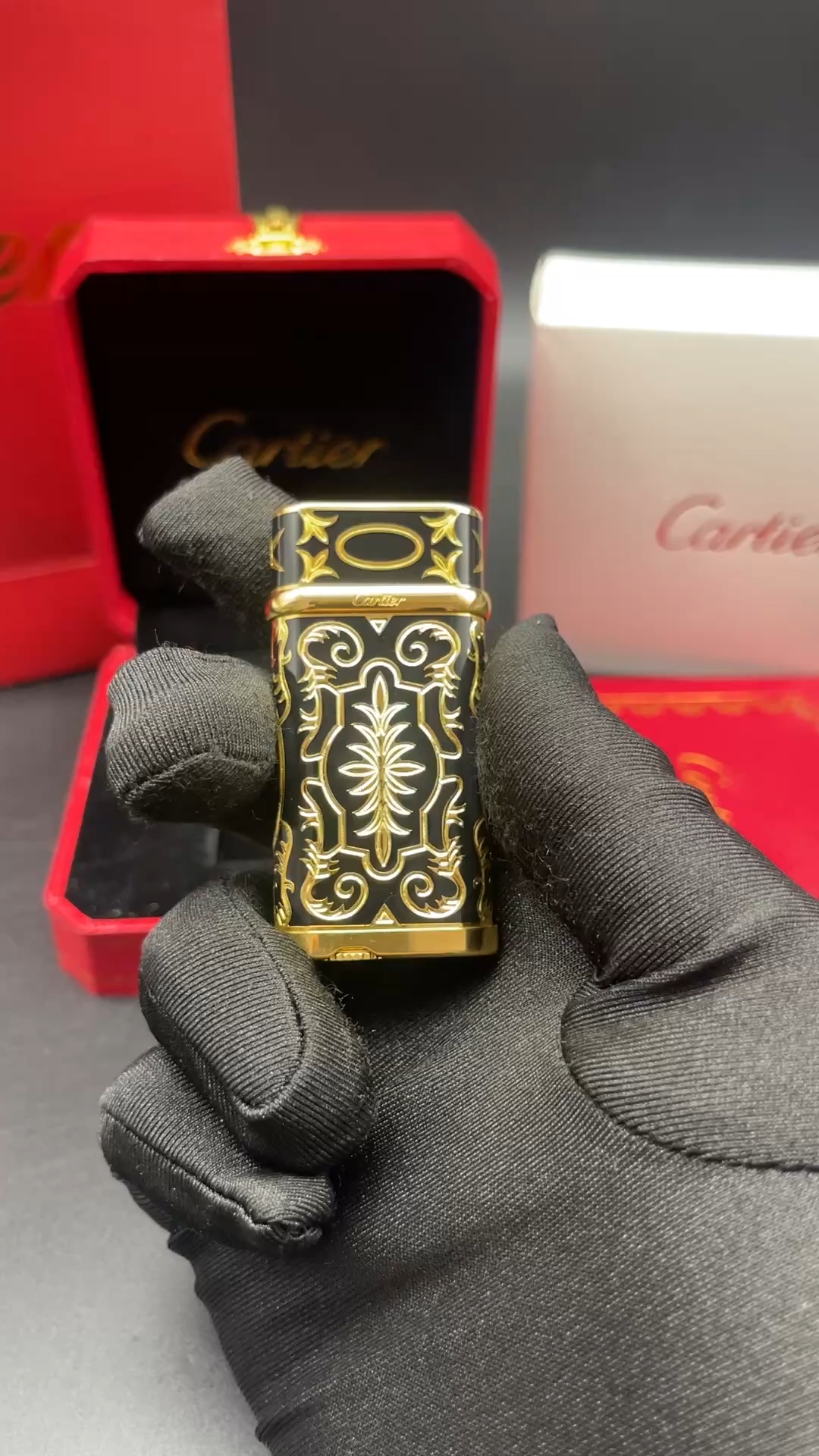 Cartier Lighter Black & Gold Grand Baroque Collector’s Edition With Gift Box