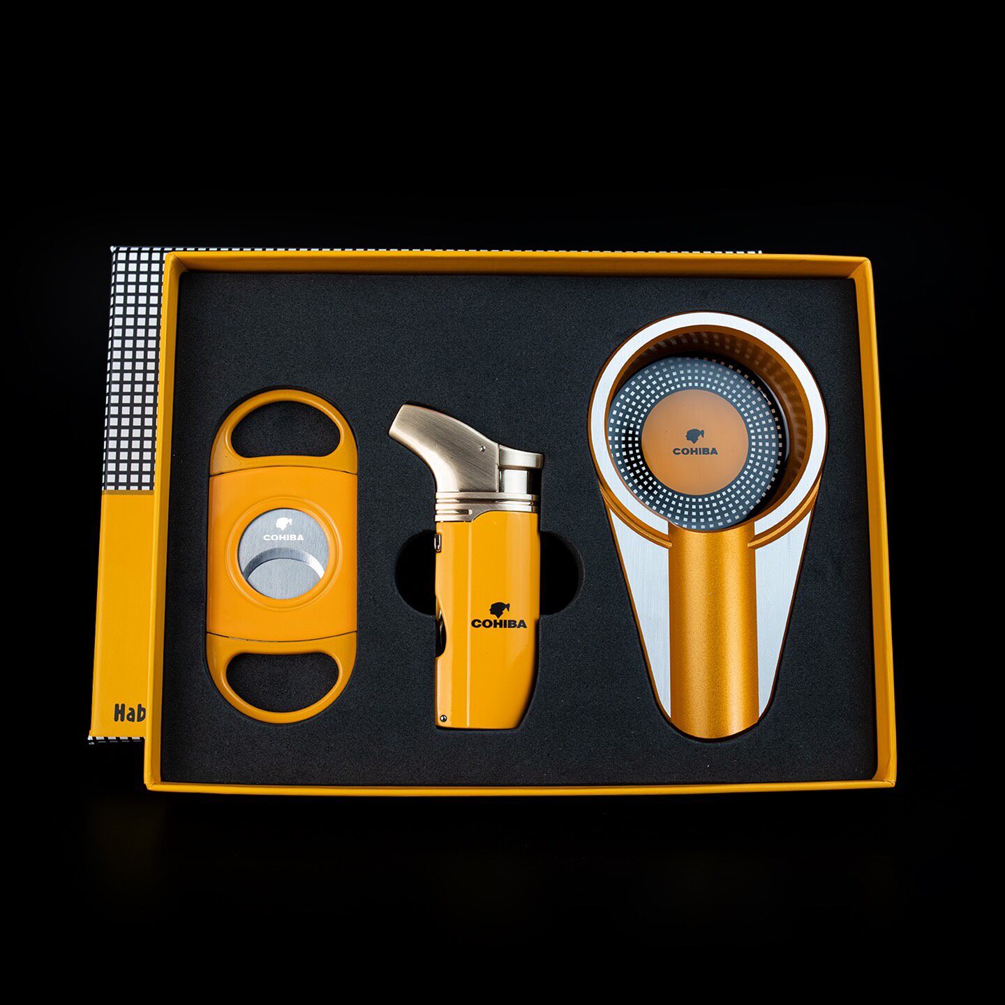 Luxury Cigar Accessories Set with Lighter, Cutter & Ashtray | Premium Gift Box