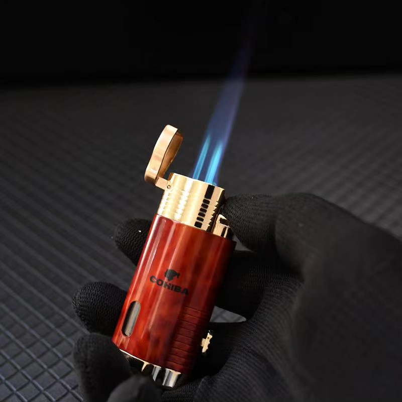 Luxury Red Cigar Accessories Set with Torch Lighter, Cutter & Ashtray | Premium Gift Box