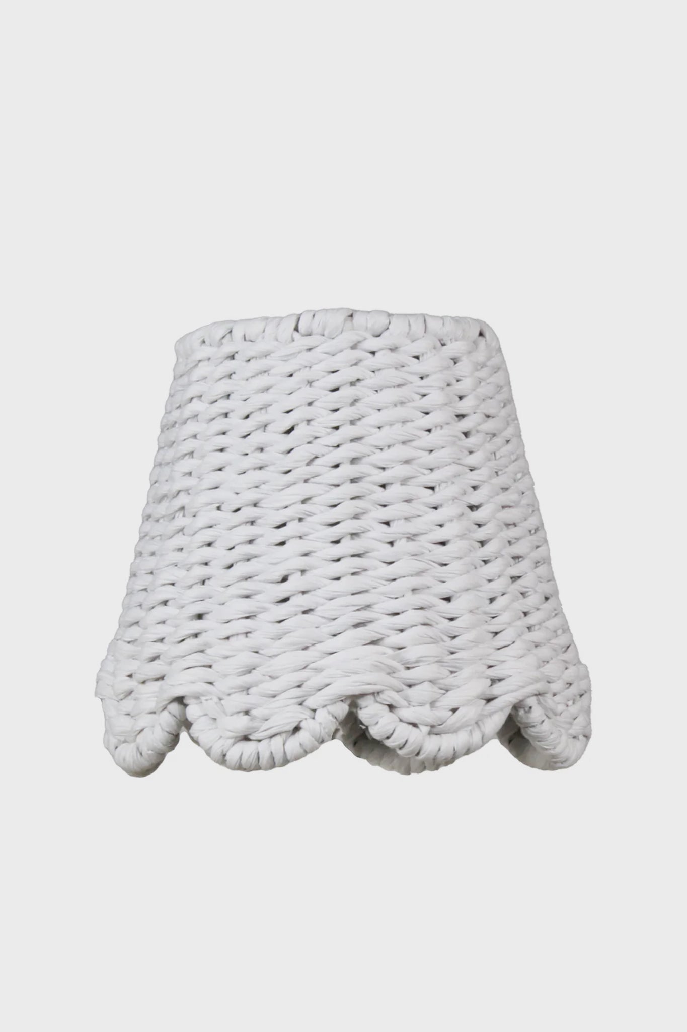 Scalloped Twisted White Paper Zafferano Lampshade-Charming Tale Store