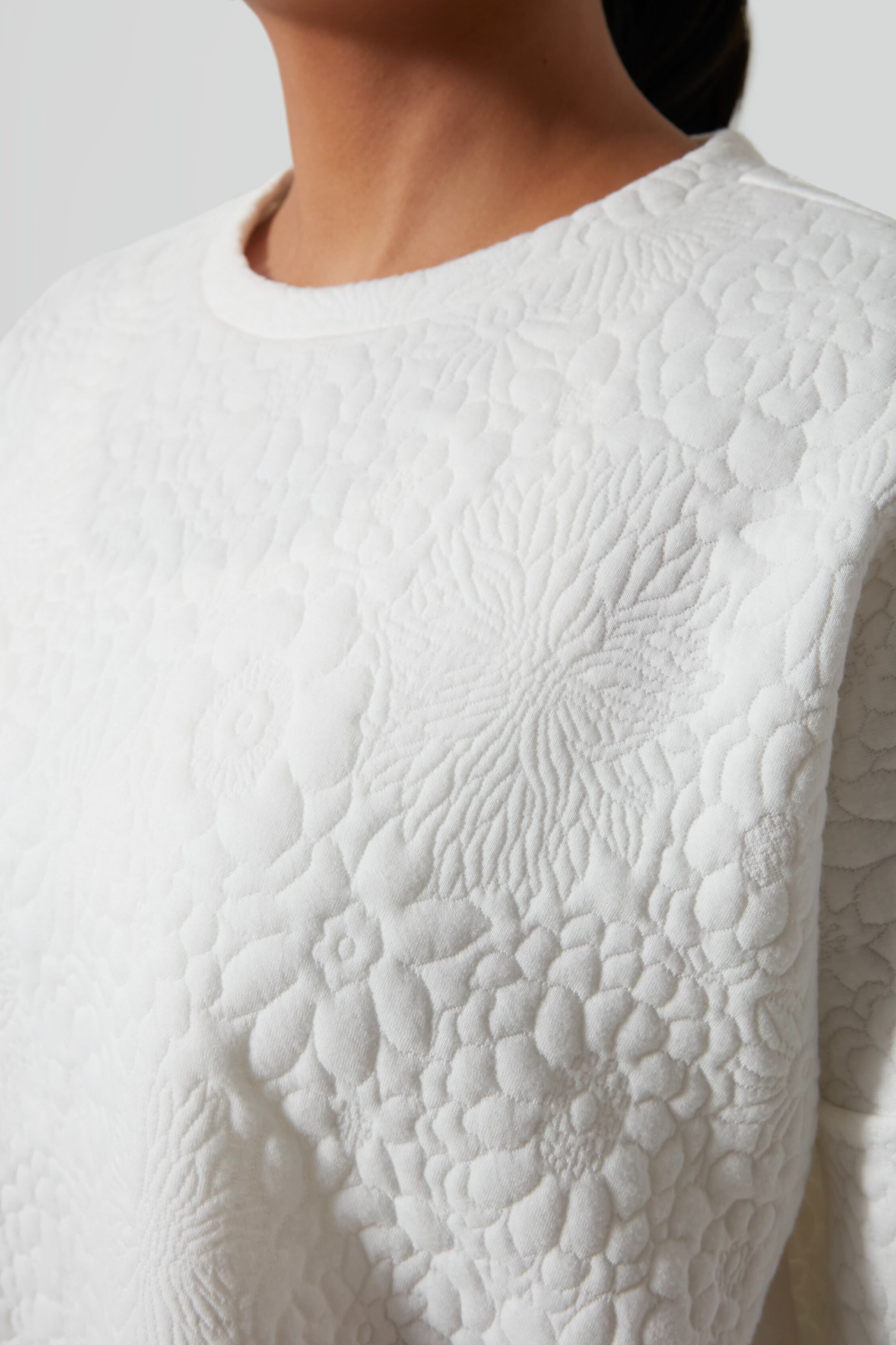 White Fleur Ally Swing Sweatshirt-Charming Tale Store