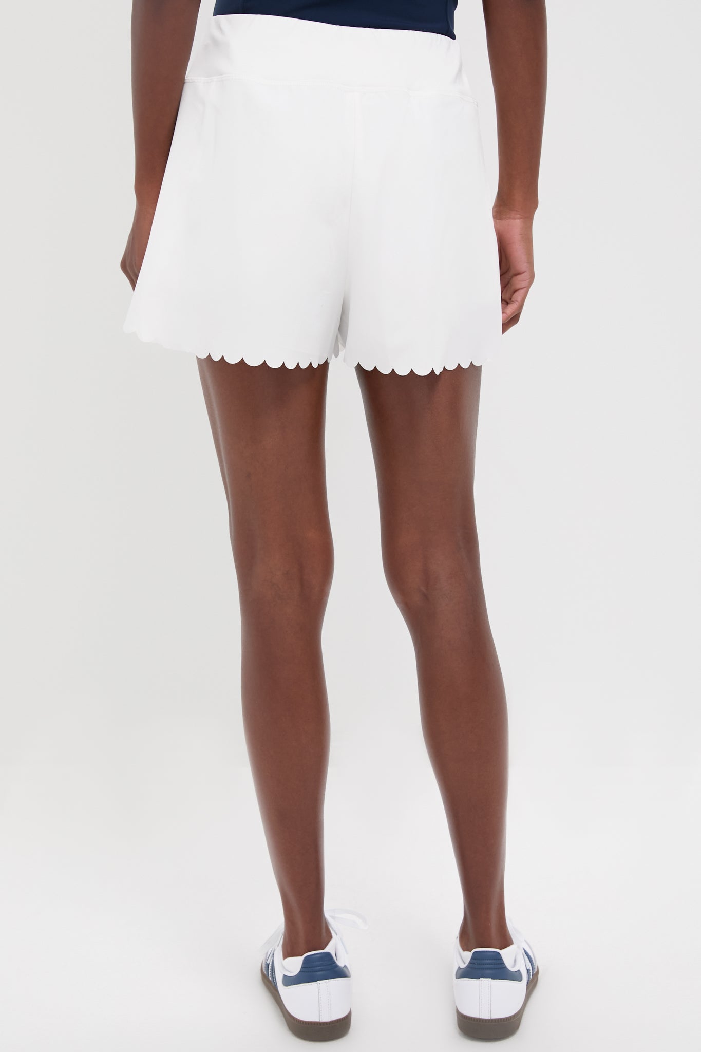 White Scallop Performance Jersey Marisa Short-Charming Tale Store