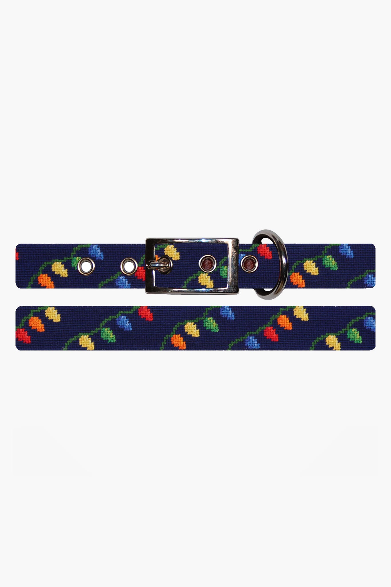 Christmas Lights Needlepoint Dog Collar-Charming Tale Store