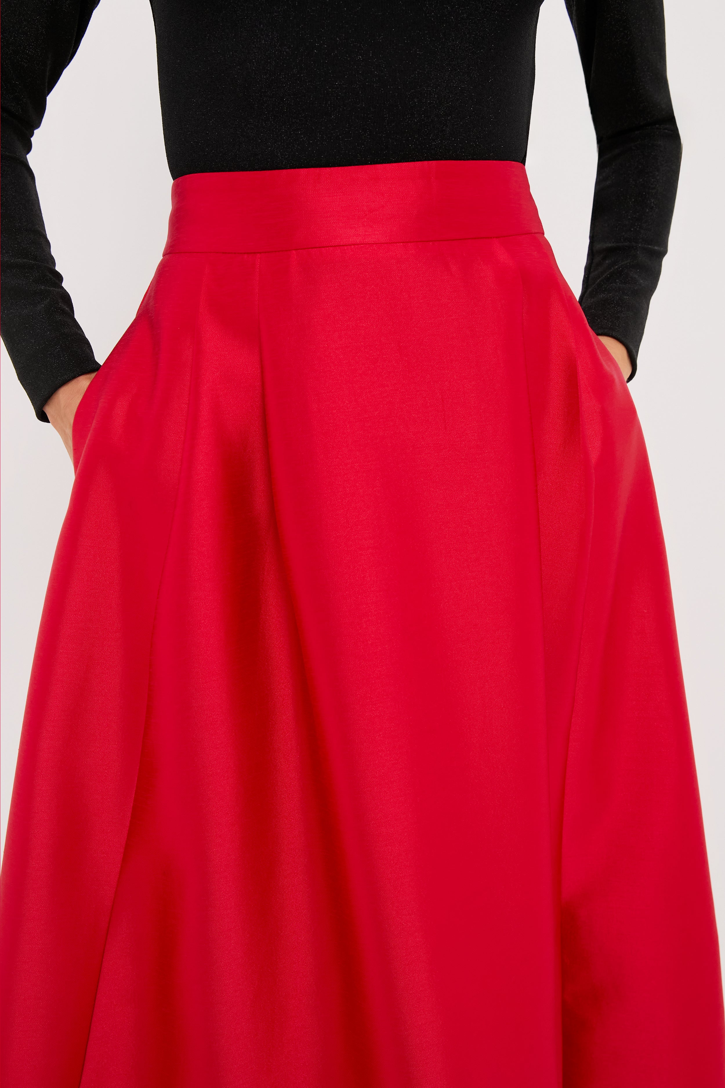 Red Dupioni Kendall Skirt-Charming Tale Store