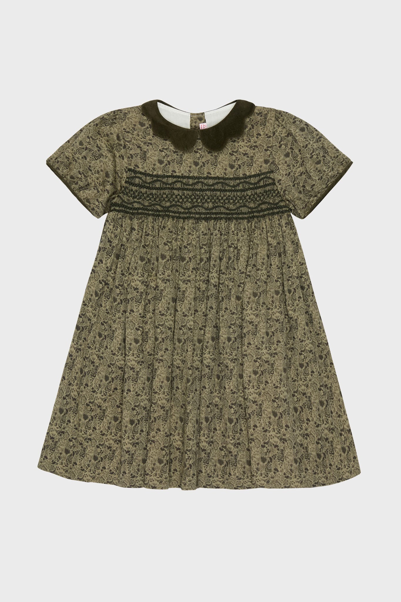 Green Floral Victoria Smocked Dress-Charming Tale Store