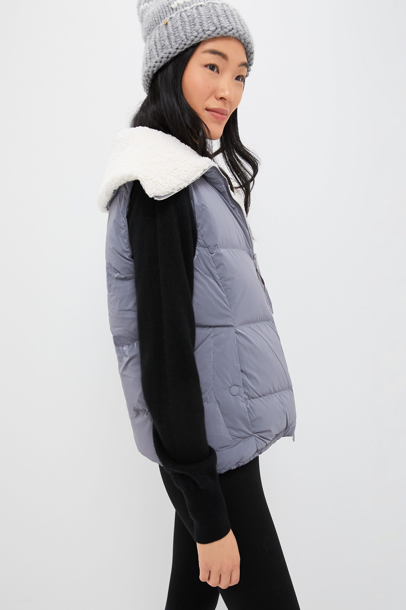 Blue Wind Sherpa-Lined Brock Puffer Gilet-Charming Tale Store