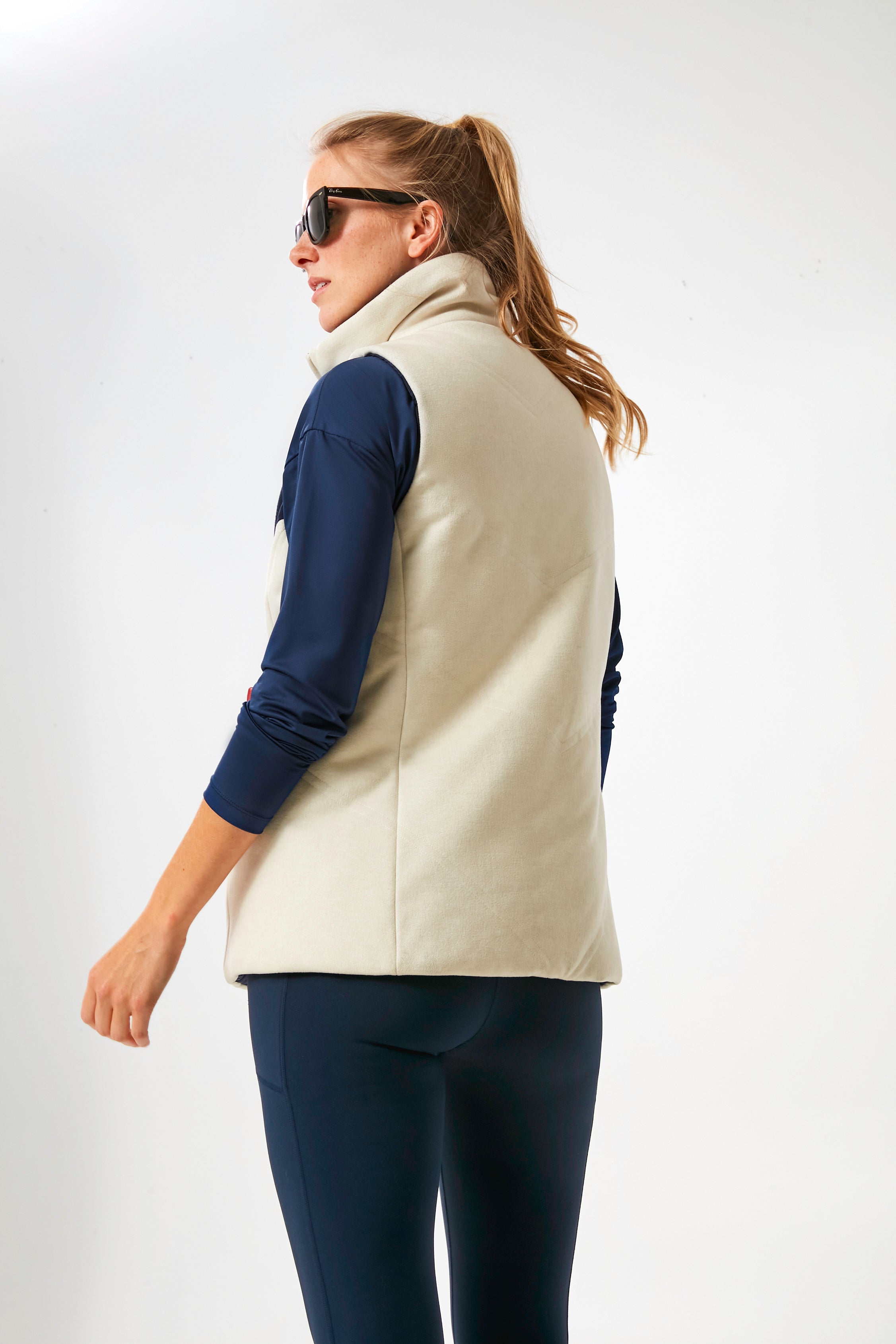 White and Navy Reversible Varsity Vest-Charming Tale Store