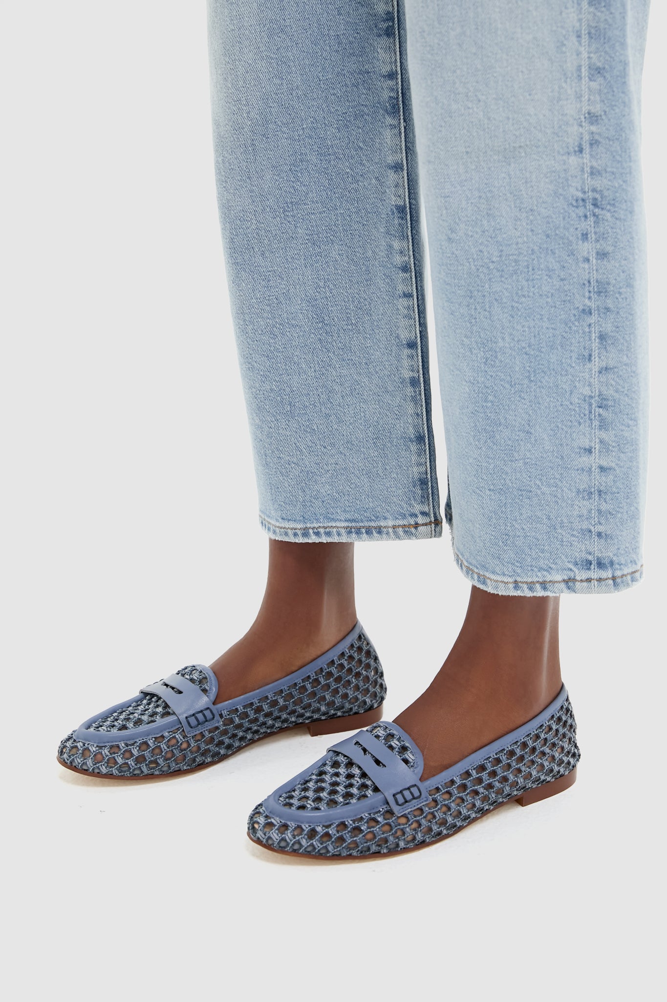 Blue Woven Rowan Loafers-Charming Tale Store
