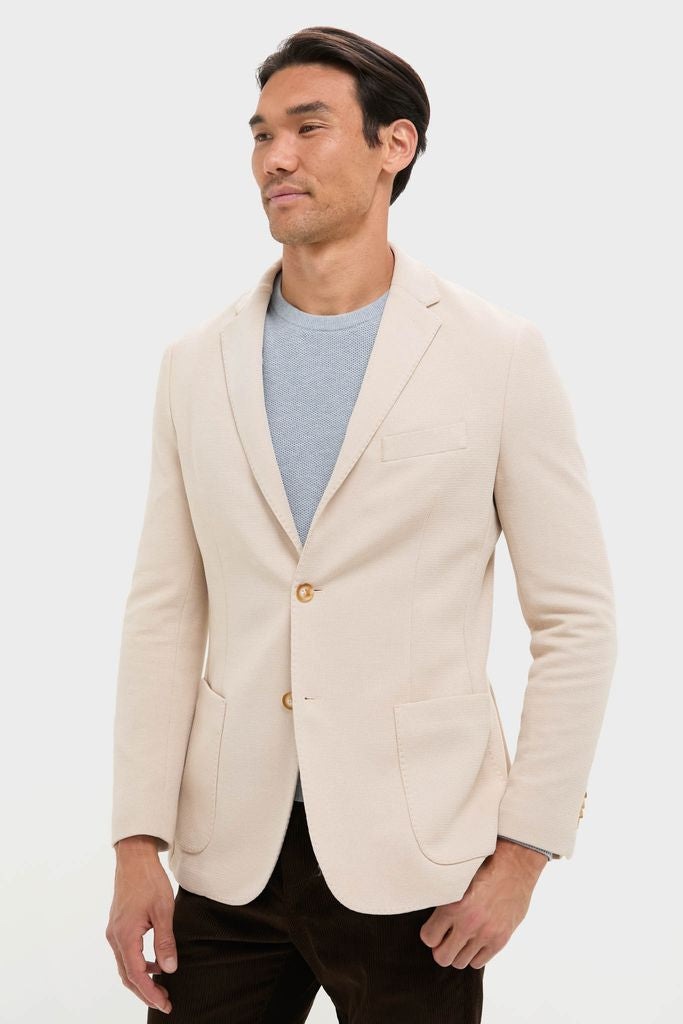 Tan Knit Travel Blazer-Charming Tale Store