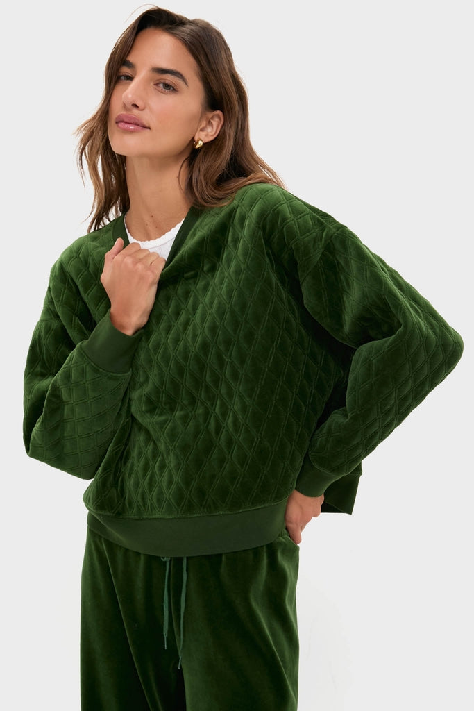 Douglas Fir Velour Bennett Pullover-Charming Tale Store
