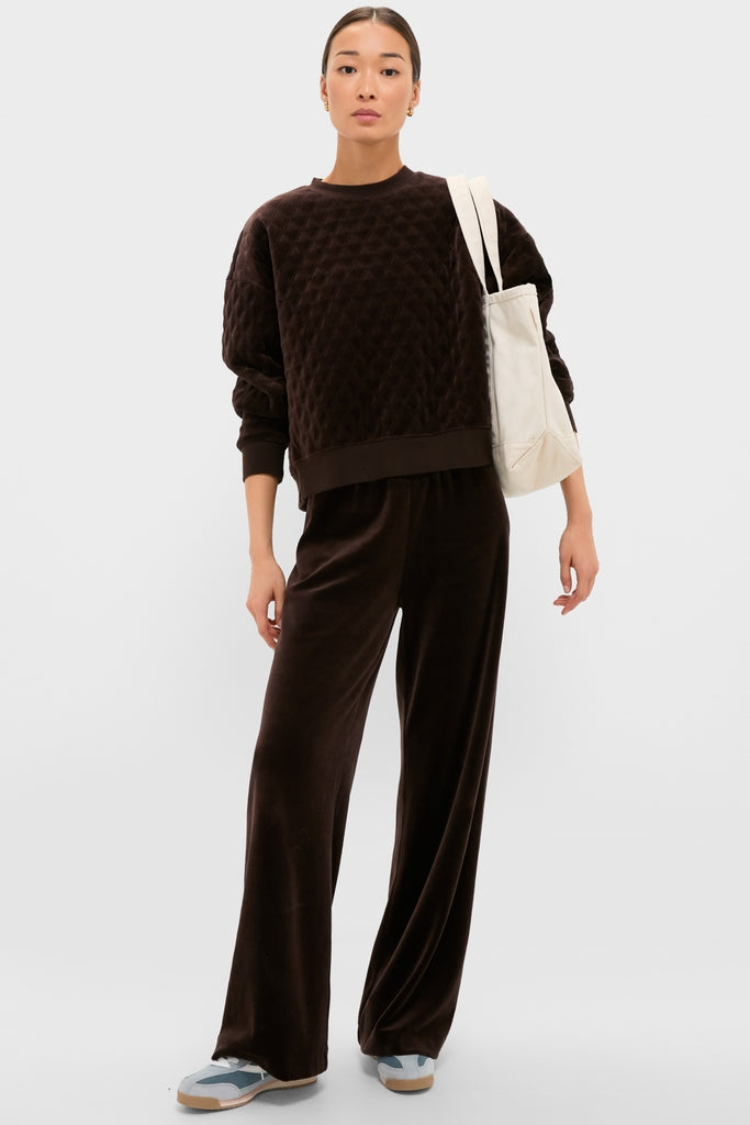 Chocolate Brown Velour Jane Pant-Charming Tale Store