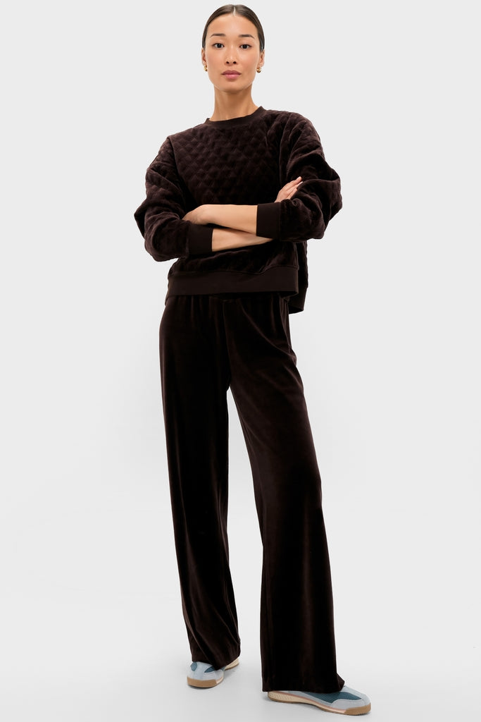 Chocolate Brown Velour Jane Pant-Charming Tale Store