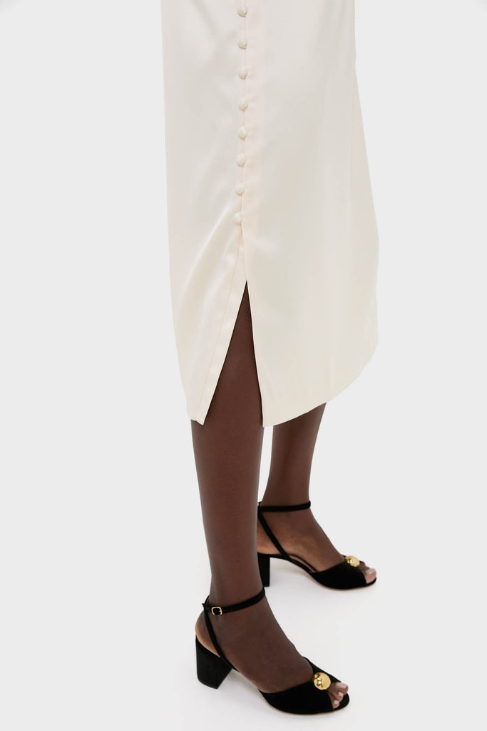 Winter White Side Button Jamie Dress-Charming Tale Store