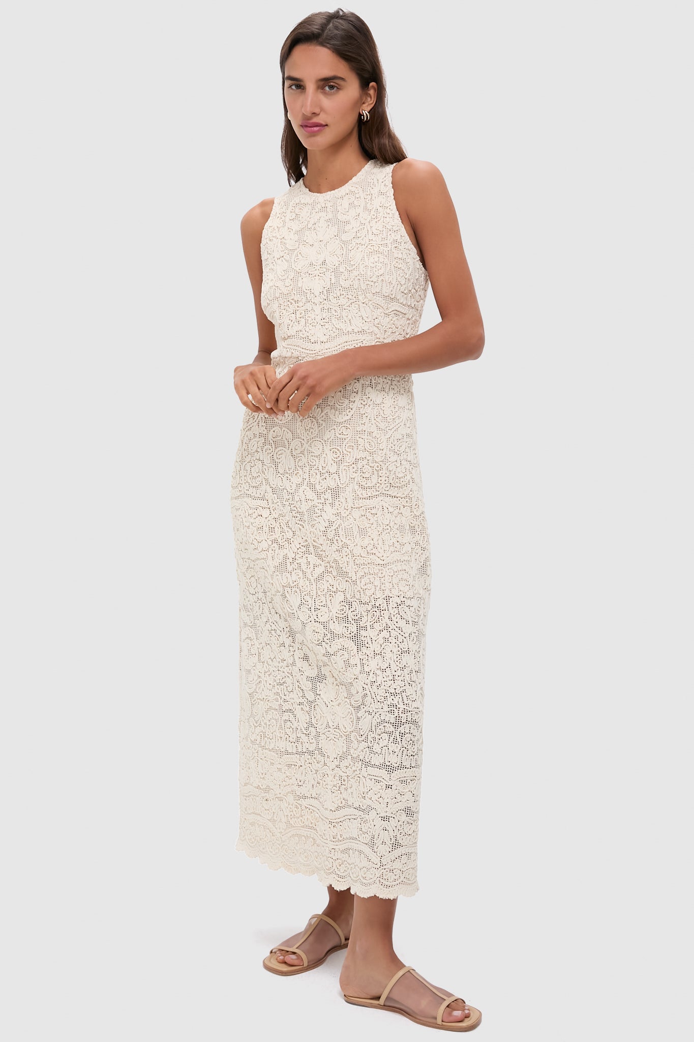 Tan Lace Leilana Dress-Charming Tale Store