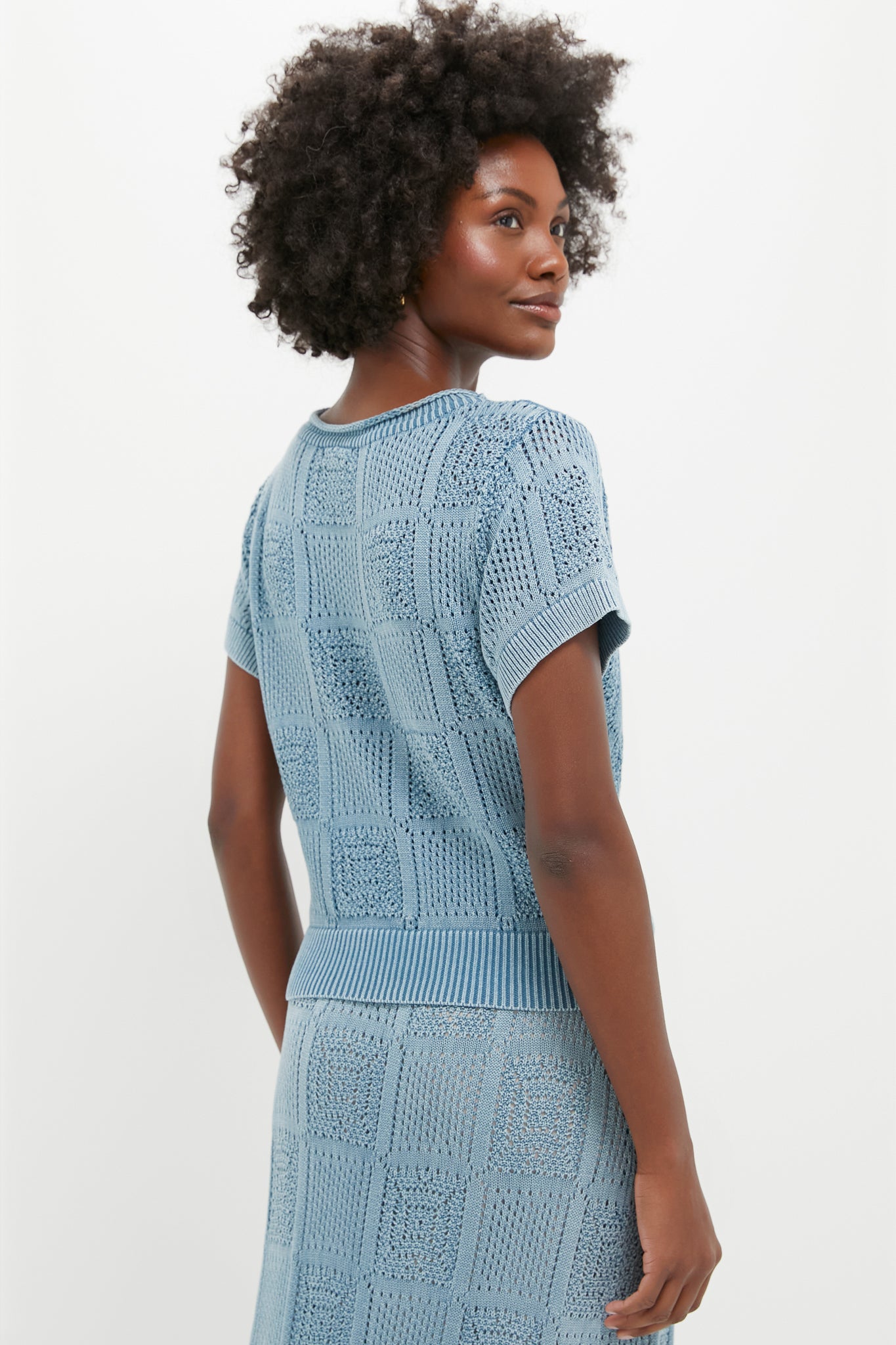 Indigo Pointelle Porter Top-Charming Tale Store