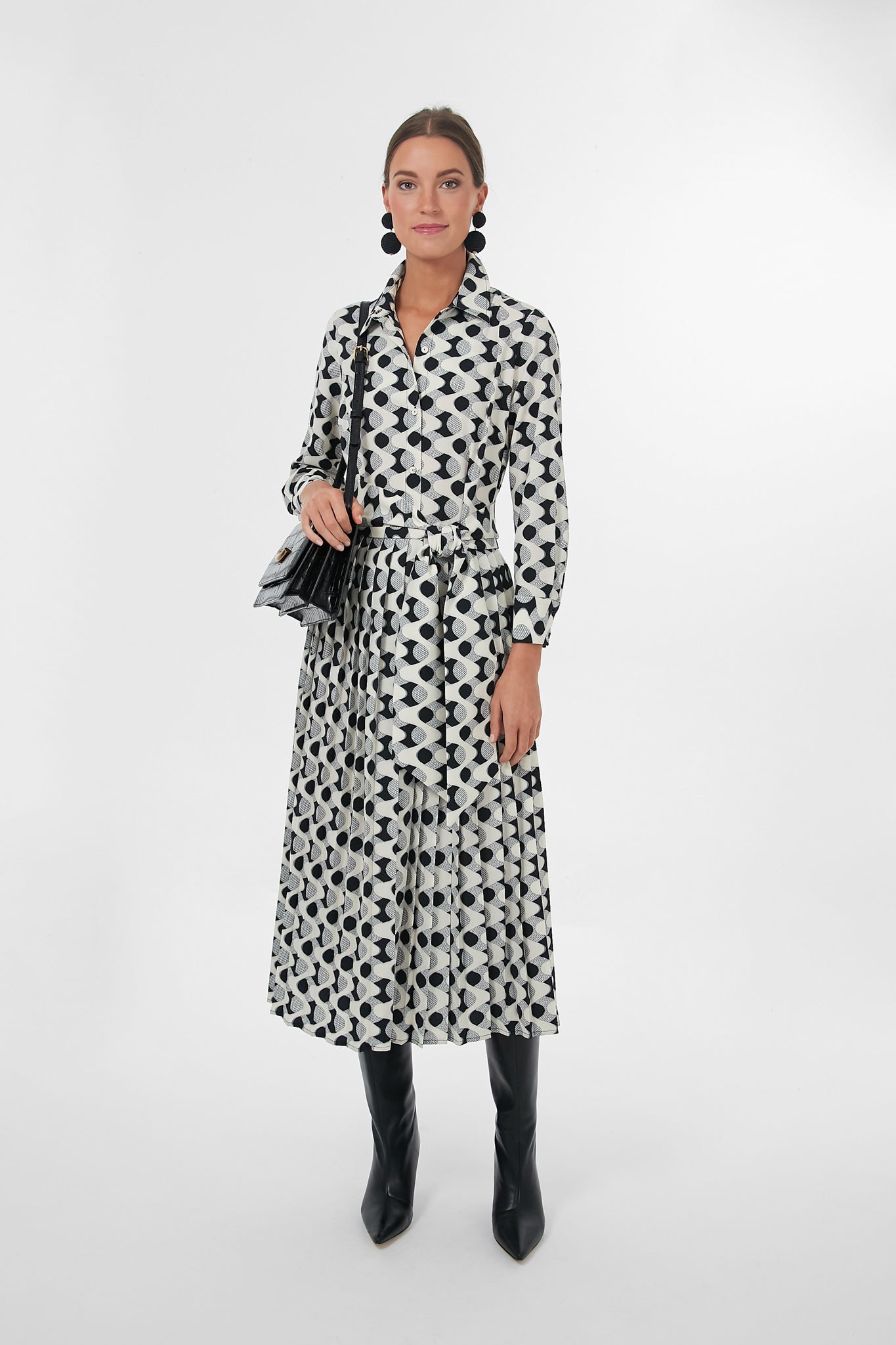 Domino Geo Azzurra Dress-Charming Tale Store