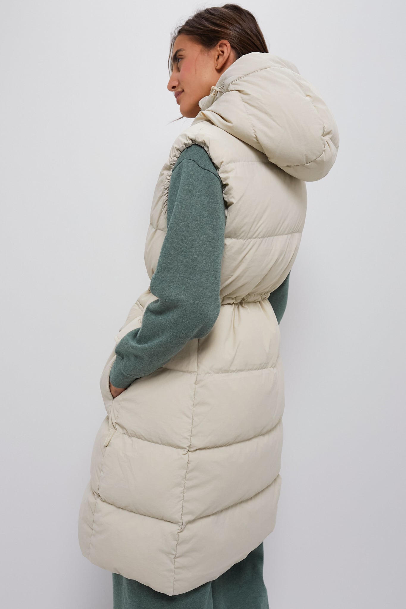 Bone White Irving Down Gilet-Charming Tale Store
