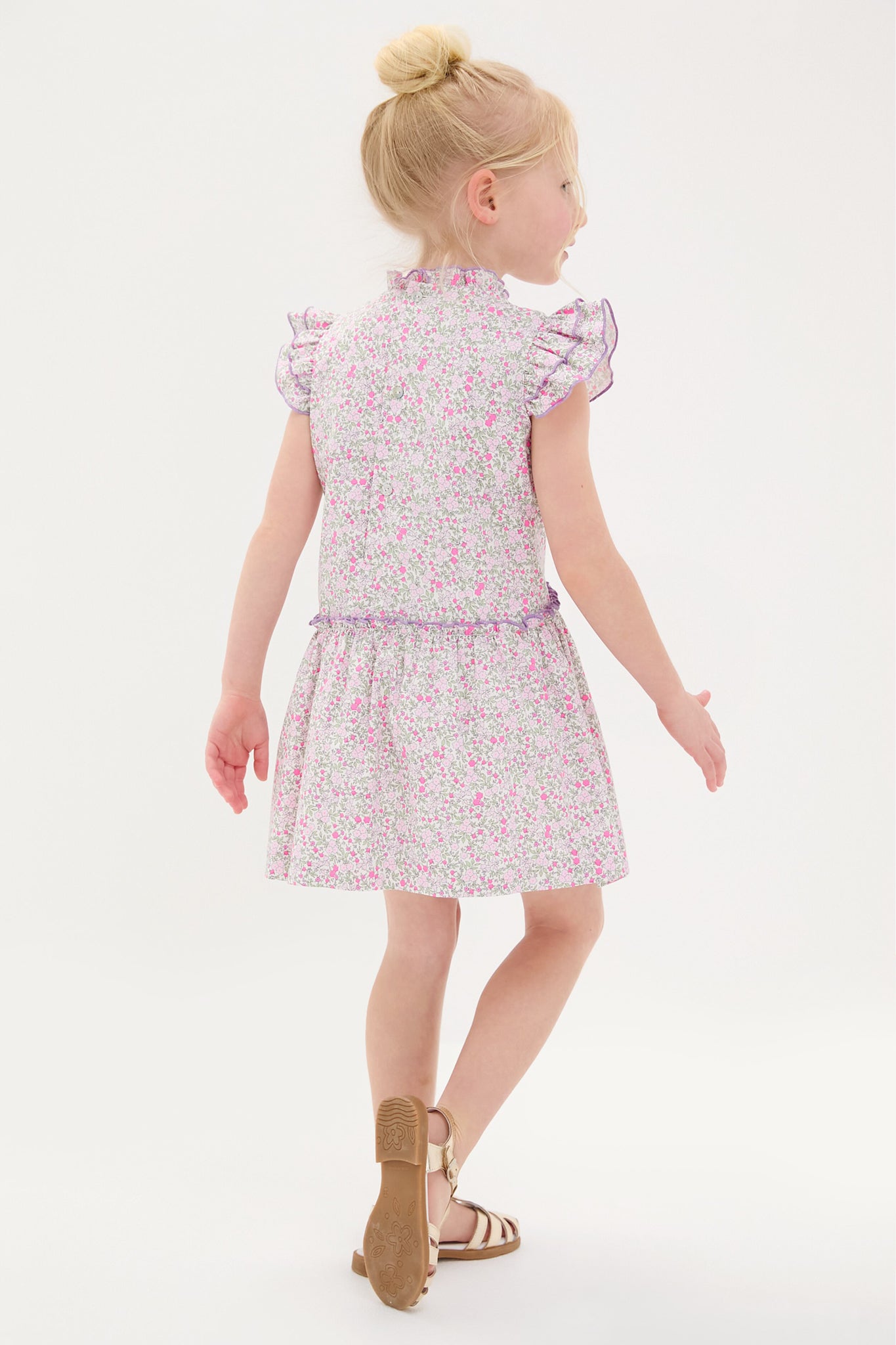 Fuschia Floral Filomena Drop Waist Dress-Charming Tale Store