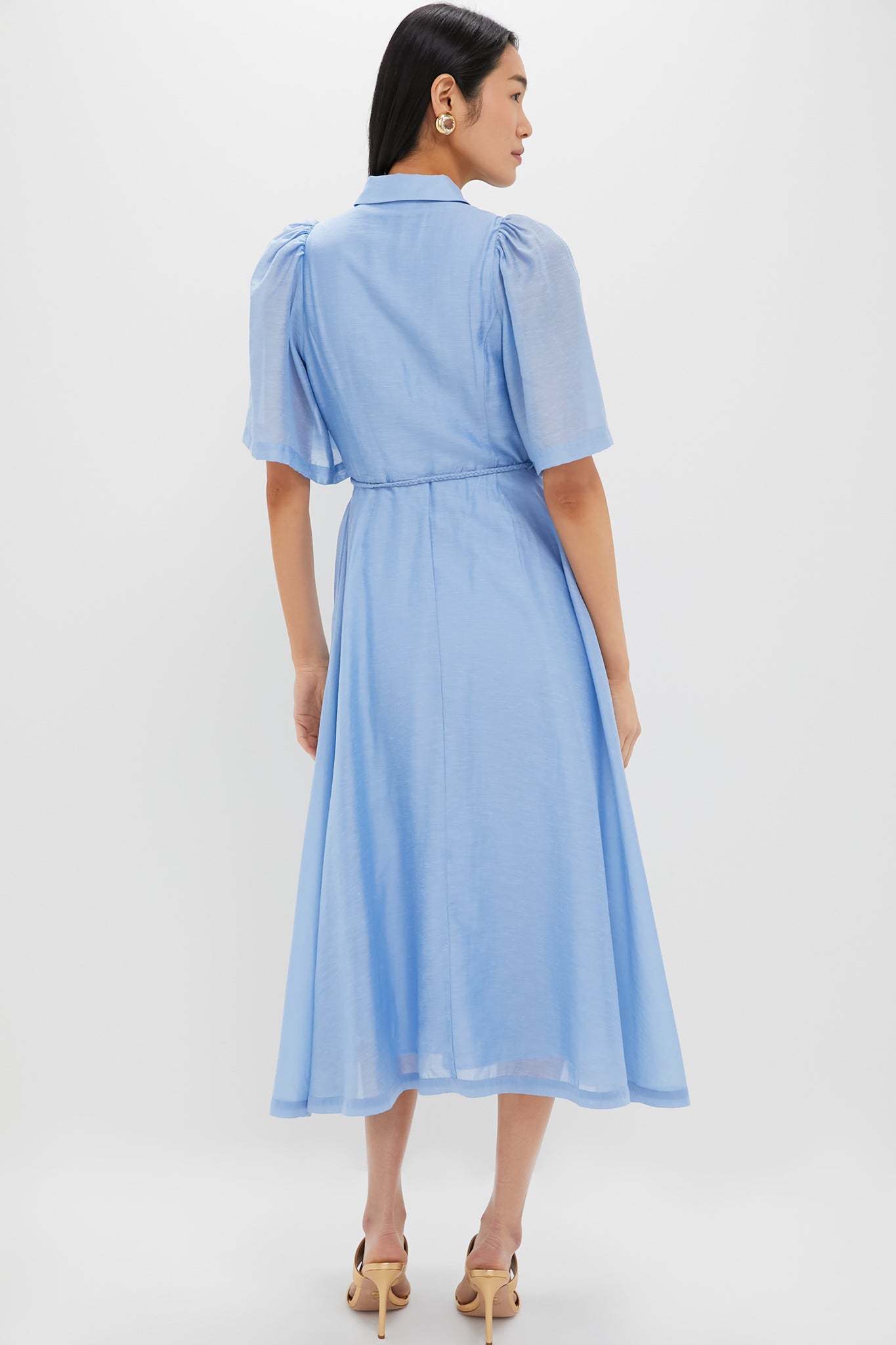 Powder Blue Cindy Midi Dress-Charming Tale Store