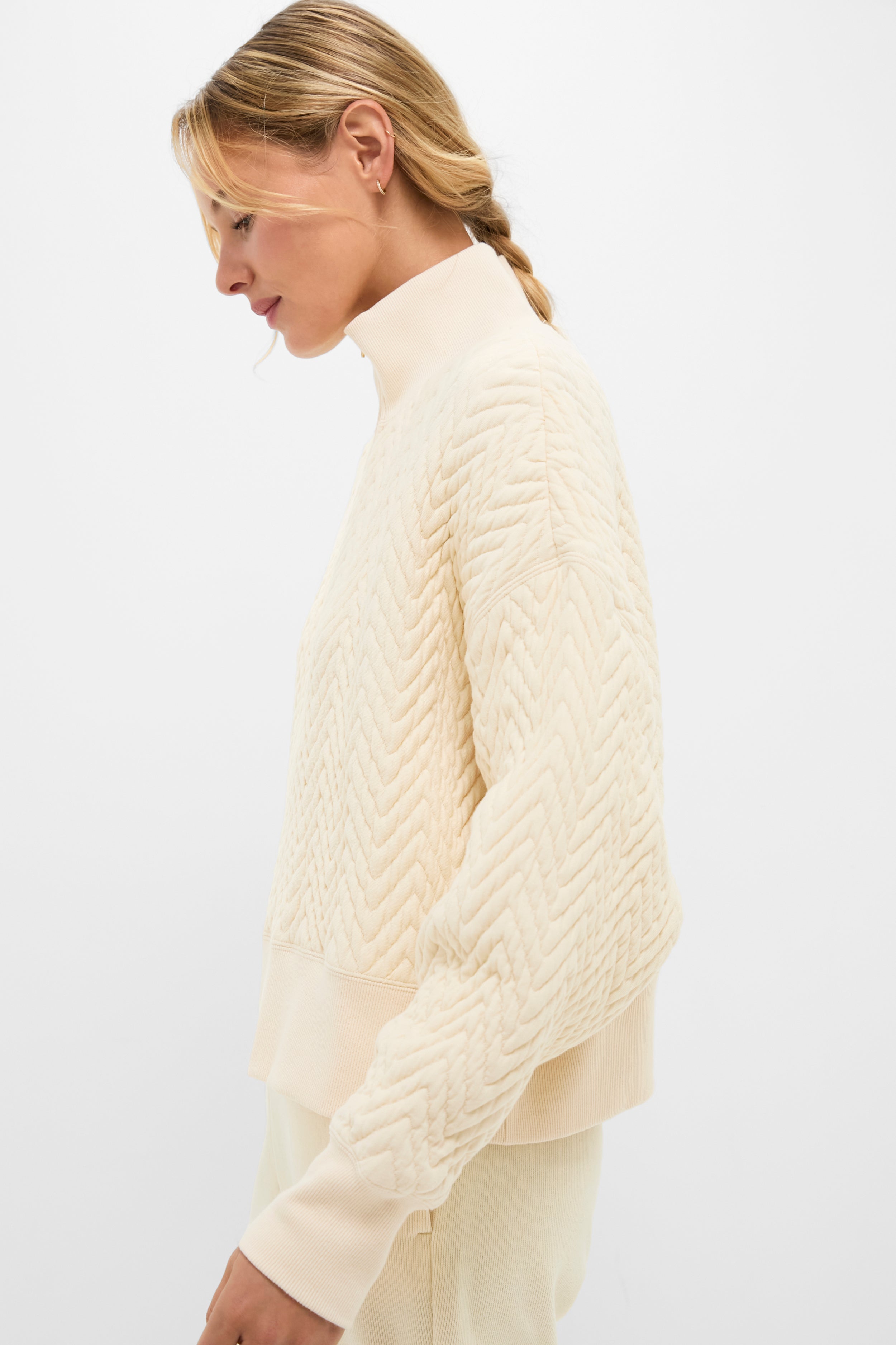 Buttercream Quilted Lucas Quarter Zip-Charming Tale Store